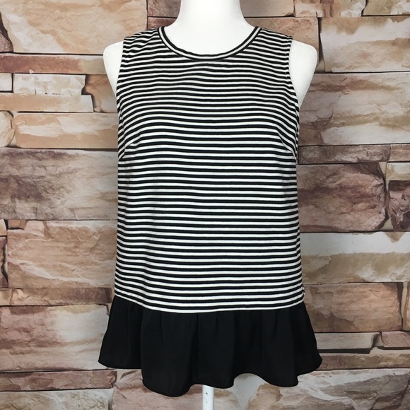 J. Crew Factory Tops - J Crew | Black and White Peplum Top